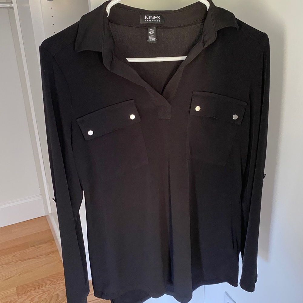 Black collared shirt